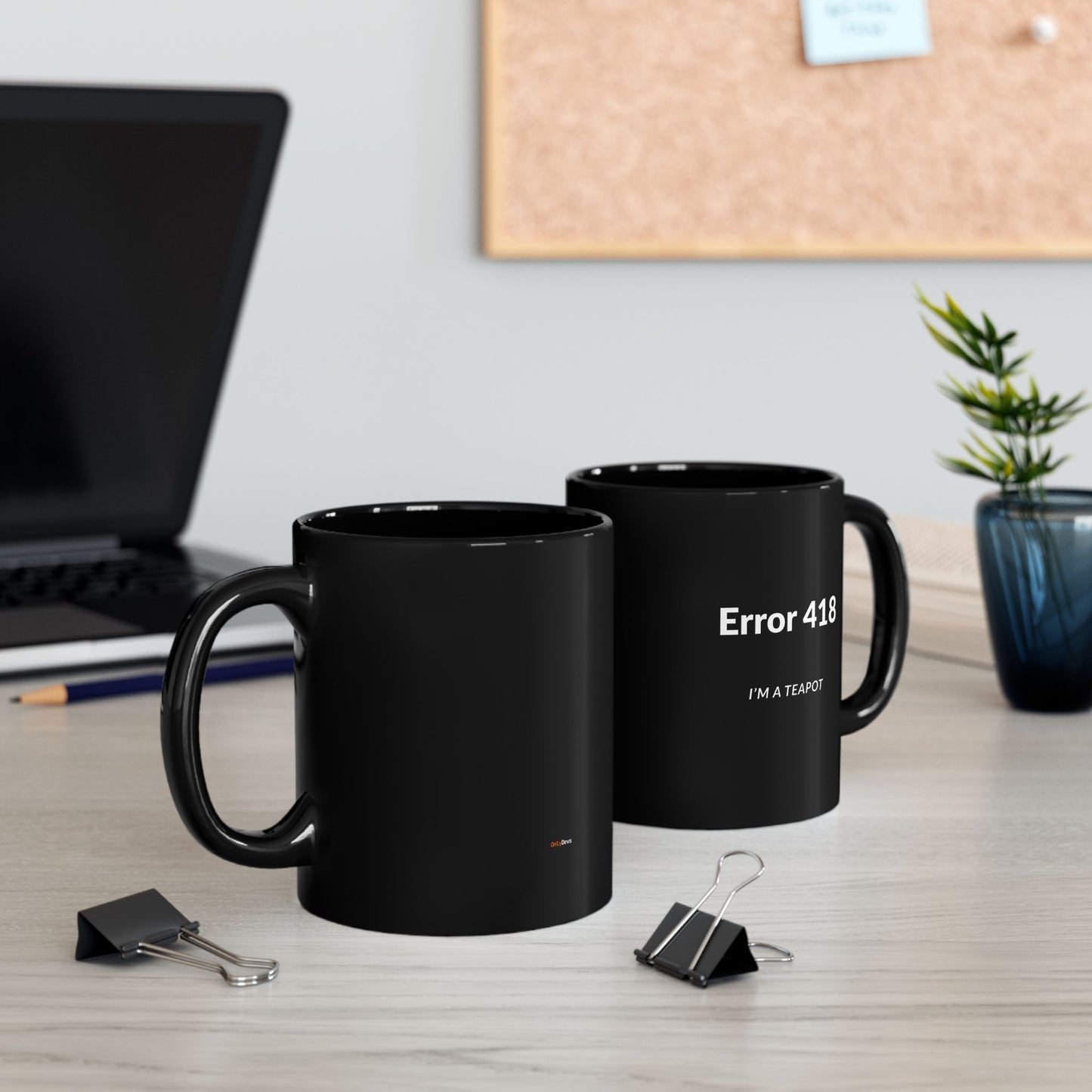 Funny Black Mug: Error 418 I'm a Teapot